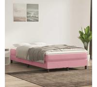 Owoxanthellate Letto a molle in velluto rosa, 120 x 220 cm, con molle insacchettate e topper, design moderno per camera da letto, camera dei ragazzi e camera degli ospiti