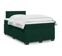 Owoxanthellate Letto a molle in velluto verde scuro, 200 x 120 cm, con materasso a molle insacchettate e topper, pieghevole, facile da montare, per camera dei ragazzi, camera degli ospiti