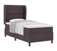 Owoxanthellate Letto a molle, marrone scuro, 80 x 200 cm, con materasso medio, testiera regolabile, design moderno, per camera da letto, camera degli ospiti, camera dei ragazzi