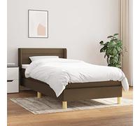 Owoxanthellate Letto a molle, marrone scuro, 90 x 190 cm, con materasso a molle insacchettate e testiera regolabile in altezza, per un sonno riposante in gioventù o camera degli ospiti