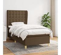 Owoxanthellate Letto a molle marrone scuro, 90 x 190 cm, con testiera e materasso, letto singolo per camera da letto, camera degli ospiti, camera dei ragazzi, letto moderno con spazio di archiviazione