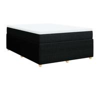 Owoxanthellate Letto a molle nero, 160 x 200 cm, set completo con materasso e cuscino, rivestimento in tessuto 100% poliestere, design moderno e spazio per camera da letto, camera degli ospiti
