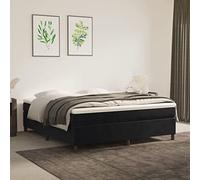 Owoxanthellate Letto a molle nero 160 x 200 cm velluto matrimoniale con materasso a molle insacchettate e topper, design moderno per camera da letto, camera degli ospiti e hotel suite