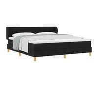 Owoxanthellate Letto a molle, nero, 180 x 200 cm, con materasso a molle insacchettate e testiera regolabile, design moderno, per camera da letto, camera degli ospiti