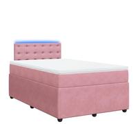 Owoxanthellate Letto a molle, rosa, 120 x 190 cm, con rivestimento in velluto, con molle insacchettate e atmosfera a LED, per la gioventù e la camera degli ospiti