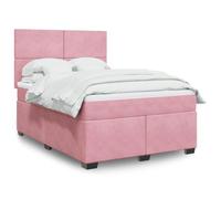 Owoxanthellate Letto a molle rosa, 160 x 200 cm, testiera in velluto, regolabile in altezza, con materasso a molle insacchettate e cuscino per camera da letto e camera degli ospiti
