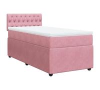 Owoxanthellate Letto a molle rosa, 90 x 190 cm, con materasso a molle insacchettate e cuscino, in velluto, design moderno, robusto e comodo, per ospiti, camera da letto, camera dei ragazzi