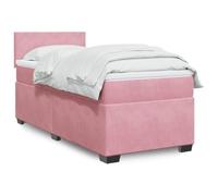 Owoxanthellate Letto a molle rosa 90 x 200 cm velluto con illuminazione a LED e molle insacchettate, materasso singolo per camera da letto dei ragazzi camera degli ospiti