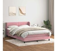 Owoxanthellate Letto a molle rosa velluto 160 x 220 cm con materasso a molle insacchettate, coprimaterasso regolabile in altezza, design moderno per camera da letto e camera degli ospiti