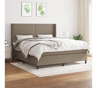 Owoxanthellate Letto a molle, tortora, 180 x 200 cm, con materasso e topper, durezza media, regolabile in altezza, design moderno per camera da letto, camera degli ospiti, camera dei ragazzi