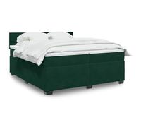 Owoxanthellate Letto a molle verde scuro con LED e materasso a molle insacchettate, 200 x 200 cm, rivestimento in velluto, completo per camera da letto e camera d'albergo