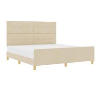 Owoxanthellate Letto a piattaforma, 180 x 200 cm, in tessuto resistente, struttura minimalista con testiera, montaggio facile per camera da letto, camera degli ospiti e monolocali