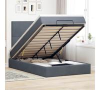 Owoxanthellate Letto a pouf 120 x 190 cm, in velluto grigio scuro, con molle insacchettate, 280 kg, capacità idraulica, camera da letto/camera degli ospiti