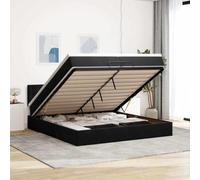 Owoxanthellate Letto a pouf 200 x 200 cm, in velluto nero con materasso a molle insacchettate, letto matrimoniale per camera da letto e camera degli ospiti