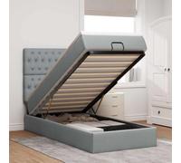 Owoxanthellate Letto a pouf con materasso, 90 x 190 cm, grigio chiaro, con molle insacchettate, design moderno, robusto e confortevole per camera dei ragazzi