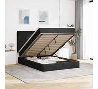 Owoxanthellate Letto a pouf nero, 140 x 190 cm, in velluto con materasso a molle insacchettate e letto a LED, pieghevole, 193 x 144 x 118/128 cm, per camera da letto, camera degli ospiti, camera dei