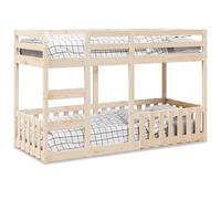 Owoxanthellate Letto a soppalco in legno di pino 195,5 × 80,5 × 124 cm, con scala e protezione dalle cadute, salvaspazio, 75 × 190 cm, per camera dei bambini e degli ospiti, robusto telaio in legno