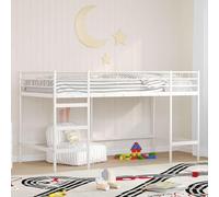 Owoxanthellate Letto a soppalco in metallo per bambini, bianco, 205 x 112 x 116 cm, letto singolo sottile, 80 x 200 cm, design moderno, robusto e durevole, per la cameretta dei bambini e dei ragazzi