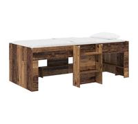 Owoxanthellate Letto a soppalco per bambini, 90 x 190 cm, letto a soppalco con scala e protezione degli angoli, in legno anticato, letto da gioco salvaspazio per la cameretta dei bambini