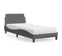 Owoxanthellate Letto con materasso Dover grigio scuro 90 x 200 cm rivestimento in tessuto moderno design ondulato a tre strati 22D PU espanso freddo H2/H3 per camera da letto, camera dei ragazzi