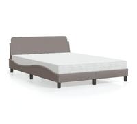 Owoxanthellate Letto con materasso Dover Tortora 140x200 cm, tessuto traspirante e materasso in schiuma 22D reversibile H2/H3, struttura a onda per camera da letto e camera degli ospiti