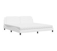 Owoxanthellate Letto con materasso Zara 200 x 200 cm ecopelle bianca moderna testiera H2/H3 per camera da letto e camera degli ospiti