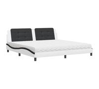 Owoxanthellate Letto con materasso Zara 200x200 cm ecopelle bianco nero moderno letto matrimoniale testiera H2 H3 intercambiabile per camera da letto