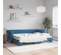 Owoxanthellate Letto giornaliero allungabile 229 × 90 cm velluto blu divano letto 2 in 1 con rotella per soggiorno, camera da letto, studio