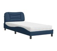 Owoxanthellate Letto Hvar Blu 90 x 190 cm, in pino 22D PU H2/H3, a forma di onda, per ragazzi e camera da letto