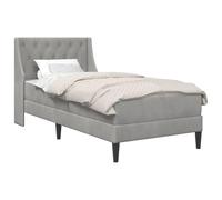 Owoxanthellate Letto imbottito con materasso, 100 x 200 cm, velluto grigio | Il morbido rivestimento in velluto e il materasso in schiuma integrato offrono un riposo tranquillo nella camera da letto