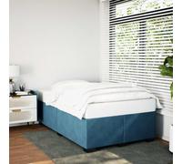 Owoxanthellate Letto imbottito in velluto, 120 x 200 cm, blu, rete a doghe e piedini in legno di pino massiccio, design moderno e comfort per la camera dei ragazzi, gli ospiti o le piccole camere da