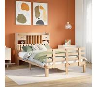 Owoxanthellate Letto in legno di pino massiccio, 135 x 190 cm, con testiera e rete a doghe, facilita l'ordine in camera da letto, robusto, durevole, per camera dei ragazzi, camera degli ospiti