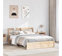 Owoxanthellate Letto in legno di pino massiccio, 140 x 200 cm, con testiera, design moderno, robusto, senza materasso, per camera da letto, camera degli ospiti e camera dei ragazzi