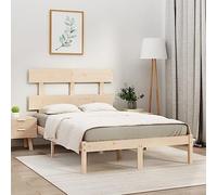 Owoxanthellate Letto in legno massello, 120 x 190 cm, non trattato con testiera, design moderno, robustezza e durata, per piccole camere da letto, camera degli ospiti, camera dei ragazzi
