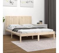 Owoxanthellate Letto in legno massello, 160 x 200 cm, non trattato, design moderno, struttura robusta con testiera alta, comodo cuscino da lettura per camera da letto, camera degli ospiti e camera dei
