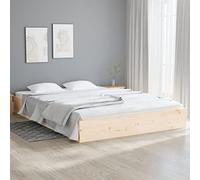 Owoxanthellate Letto in legno massello di pino 150 x 200 cm, design moderno, struttura robusta senza testiera, per camera da letto, camera degli ospiti e camera dei ragazzi