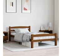 Owoxanthellate Letto in legno massello marrone miele in pino 206 x 106 x 66 cm, design moderno, struttura robusta 100 x 200 cm, senza materasso come letto in legno per camera da letto e camera degli