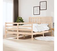Owoxanthellate Letto in legno massiccio, 120 x 200 cm, non trattato con testiera alta 100 cm, design moderno, robusta stabilità per camera da letto, camera degli ospiti e camera dei ragazzi