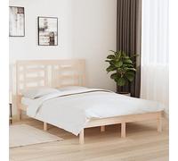 Owoxanthellate Letto in legno massiccio, 140 x 200 cm, non trattato, design moderno per ospiti con poggiatesta continuo e altezza da pavimento, robusto e durevole, per camera da letto, camera dei