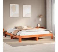 Owoxanthellate Letto in legno massiccio 180 x 200 cm, in pino marrone cerato, con rete a doghe, robusto telaio per un sonno riposante, adatto anche come letto per gli ospiti e letto matrimoniale in