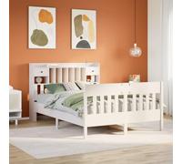 Owoxanthellate Letto in legno massiccio, bianco, 160 x 200 cm, con rete a doghe, per camera da letto, camera dei ragazzi, camera degli ospiti