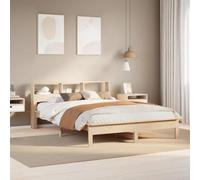Owoxanthellate Letto in legno massiccio di pino non trattato, 160 x 200 cm, con rete a doghe, design moderno, robusto e durevole, per camera da letto, camera degli ospiti, camera dei ragazzi