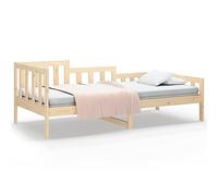 Owoxanthellate Letto in pino massiccio, 80 x 200 cm, non trattato con griglia a 3 lati, per camera da letto, soggiorno o camera degli ospiti, robusto letto pieghevole come divano