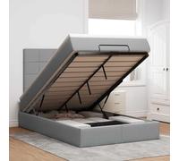 Owoxanthellate Letto ottomano, 120 x 200 cm, grigio chiaro, con materasso a molle insacchettate, sollevamento idraulico e spazio di archiviazione, design moderno, robusto, per camera da letto, camera