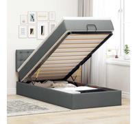 Owoxanthellate Letto ottomano, 80 x 200 cm, con materasso, grigio scuro, spazio per gli ospiti, letto singolo, idraulico, moderno, per camera da letto, camera dei ragazzi, camera degli ospiti