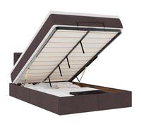 Owoxanthellate Letto ottomano con materasso 120 x 190 cm marrone scuro tessuto molle insacchettate idraulico cassapanca testiera design moderno per camera da letto camera degli ospiti camera dei
