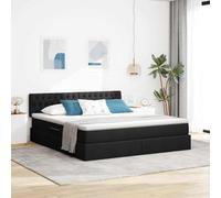 Owoxanthellate Letto portaoggetti 160 x 200 cm, King Size con LED RGB e ascensore idraulico, struttura in metallo, nero, poliestere, design moderno per camera da letto, camera degli ospiti, camera dei