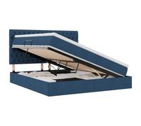 Owoxanthellate Letto portaoggetti 180 x 200 cm con RGB LED blu telaio in metallo e ascensore idraulico Super King Size matrimoniale con materasso e rete a doghe per camera da letto dei ragazzi camera