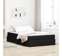 Owoxanthellate Letto portaoggetti nero 120 x 190 cm con laterale e materasso in poliestere, struttura in metallo, design moderno, ampio spazio per piccole camere da letto e camere degli ospiti