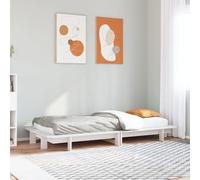 Owoxanthellate Letto singolo 90 x 190 cm, in legno massello bianco con rete a doghe, design moderno e struttura robusta senza materasso, ideale come letto degli ospiti o per camera dei ragazzi
